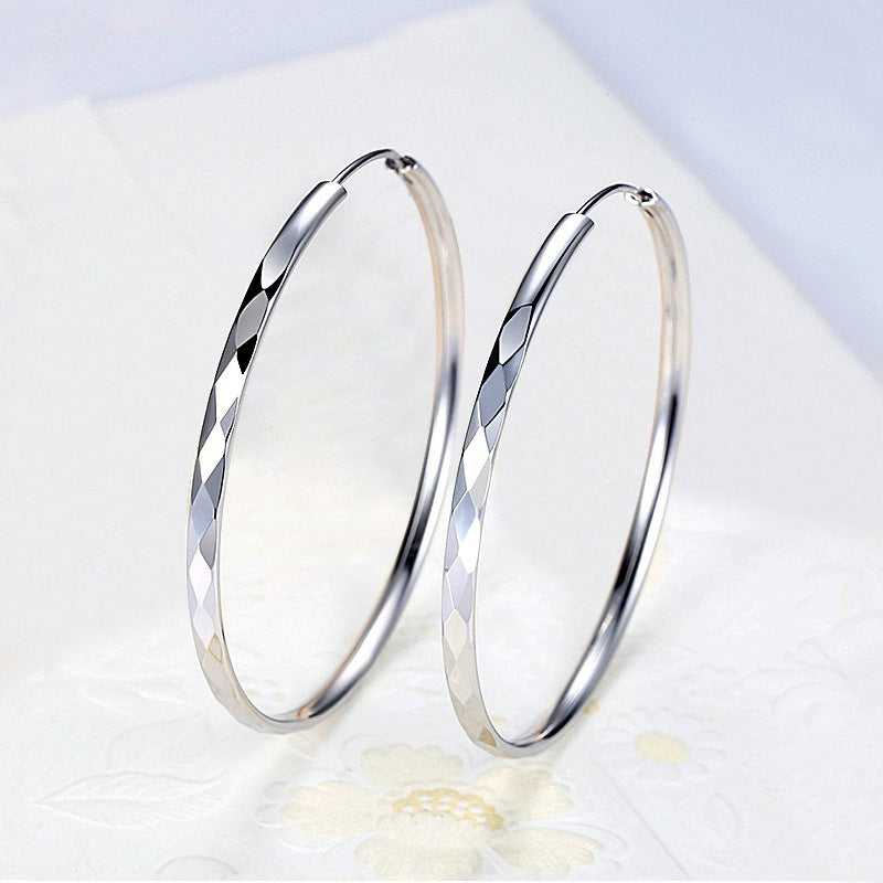 Women's Large Hoop For High-key Dignified Sterling Earrings