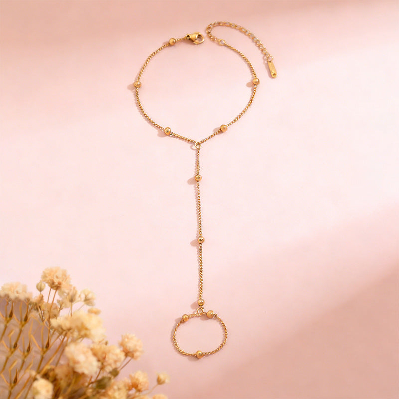 Stainless Steel Heart-shaped Finger Chain Light Bracelets