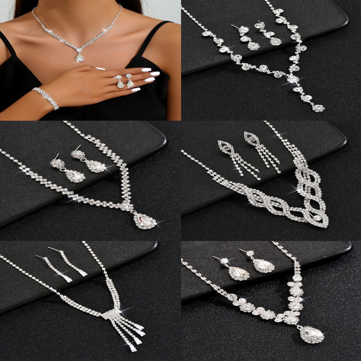 Classic Stylish Bridal Three-piece Fashion Tassel Necklaces