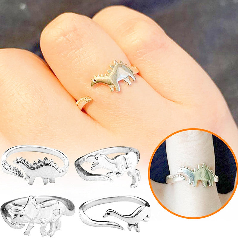 Cute Dinosaur Love Gift Personalized Jurassic Rings