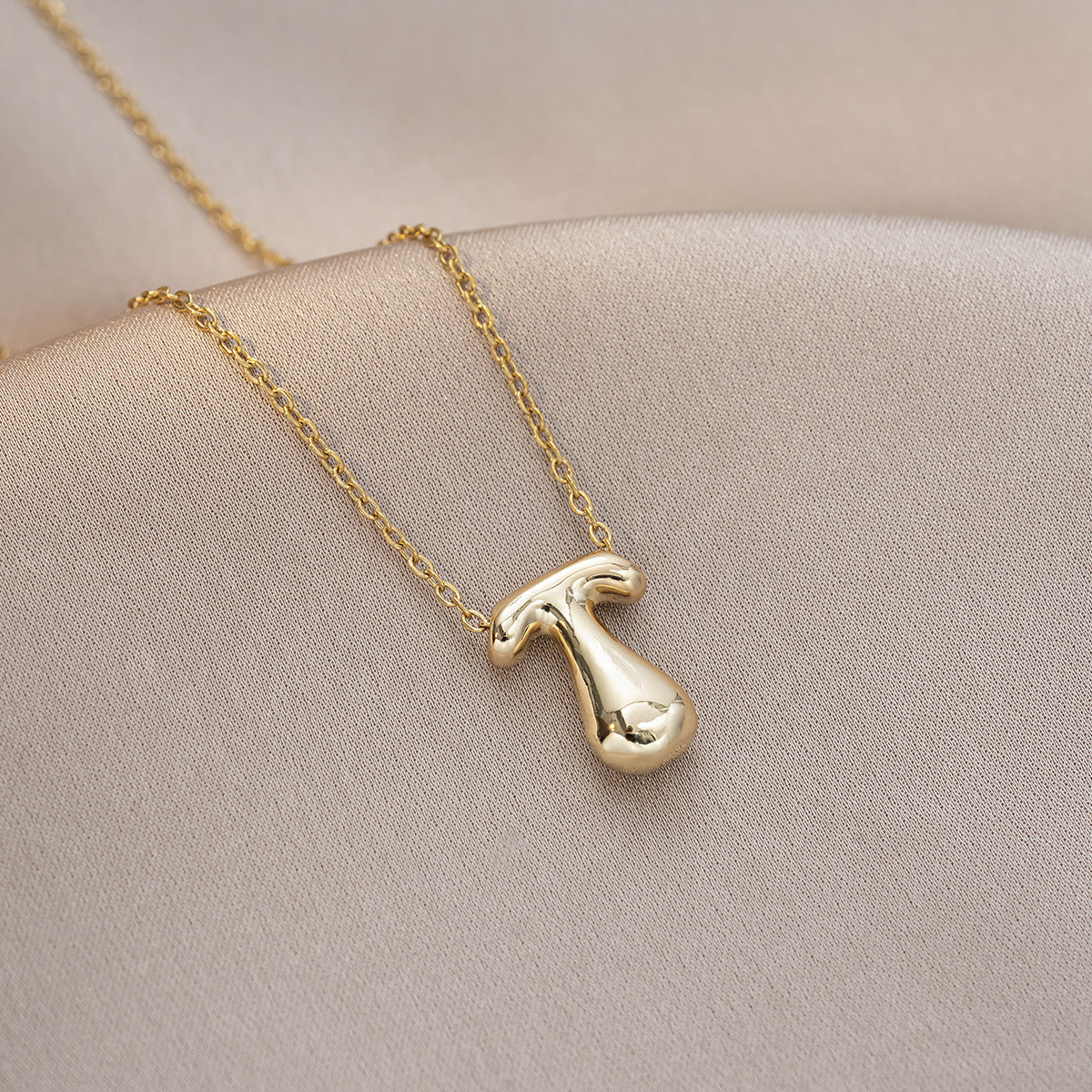 Female Glossy Balloon Bubble Cute Chubby English Letters Temperament Clavicle Necklace