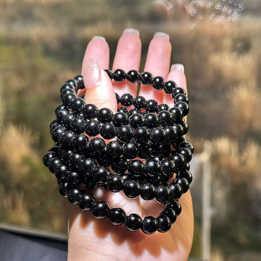Natural Black Pearl Round Beads Unisex Ethnic Bracelet