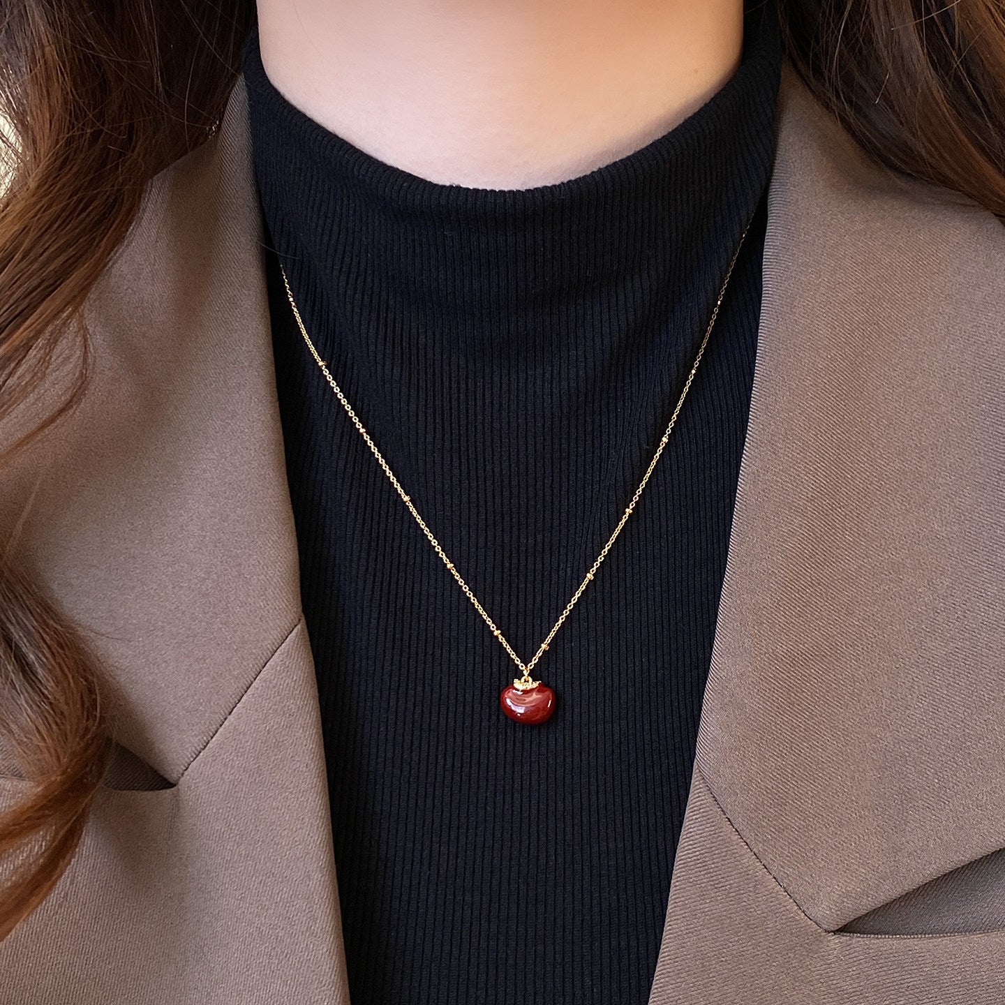 Fortune Bag Blessing Word Purse Female Niche High-grade Sweater Necklace