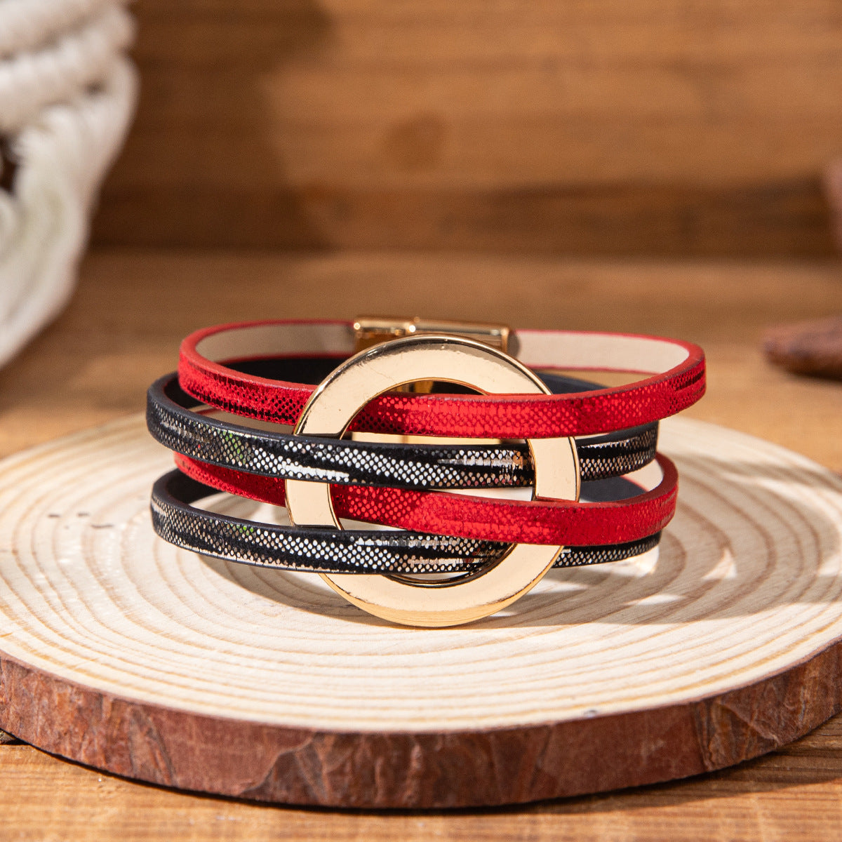 Twin Sense Leather Female Style Niche Design Bracelet