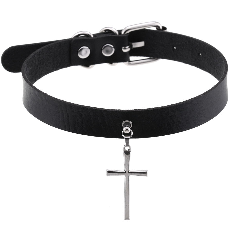 Hip Hop Punk Exquisite Cross Short Collar