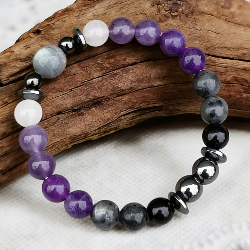 Healing Lovelorn Female Natural Stone Glitter Amethyst Good Bracelet