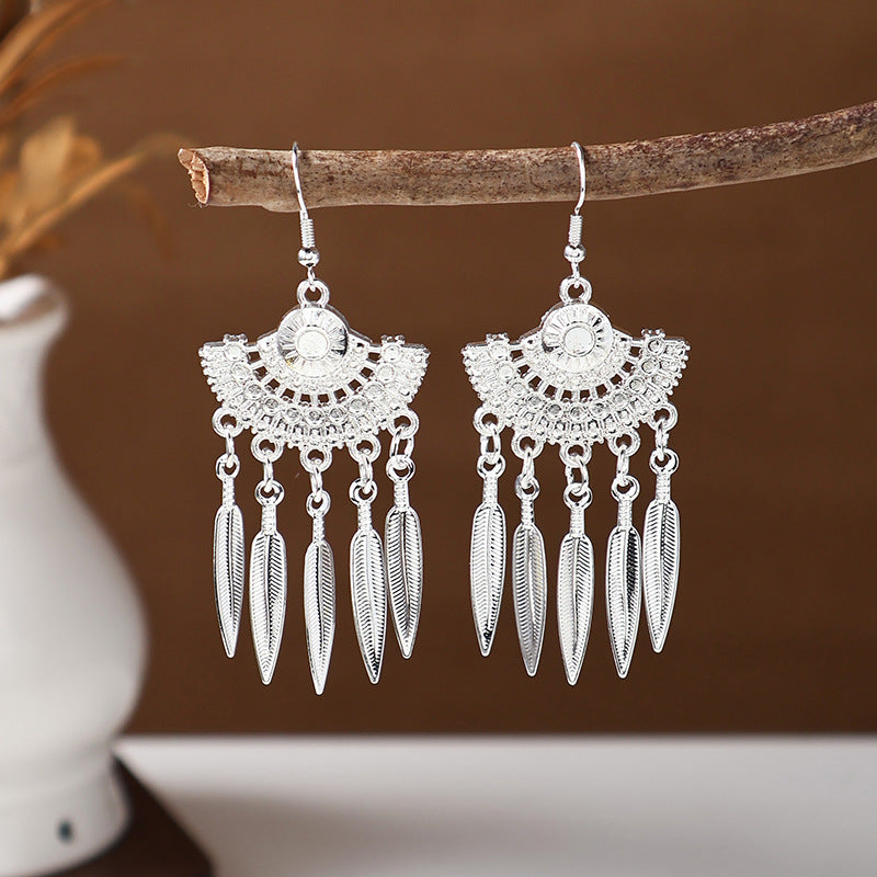 Women's Ethnic Style Imitation Miao Sier Colorful Earrings