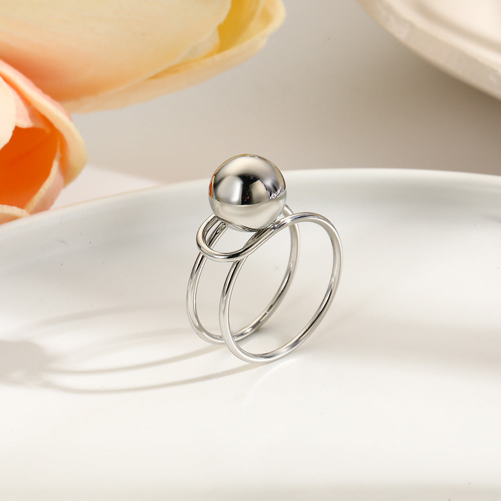 Hollow Ball Dual Layer Open-end Ornament Rings