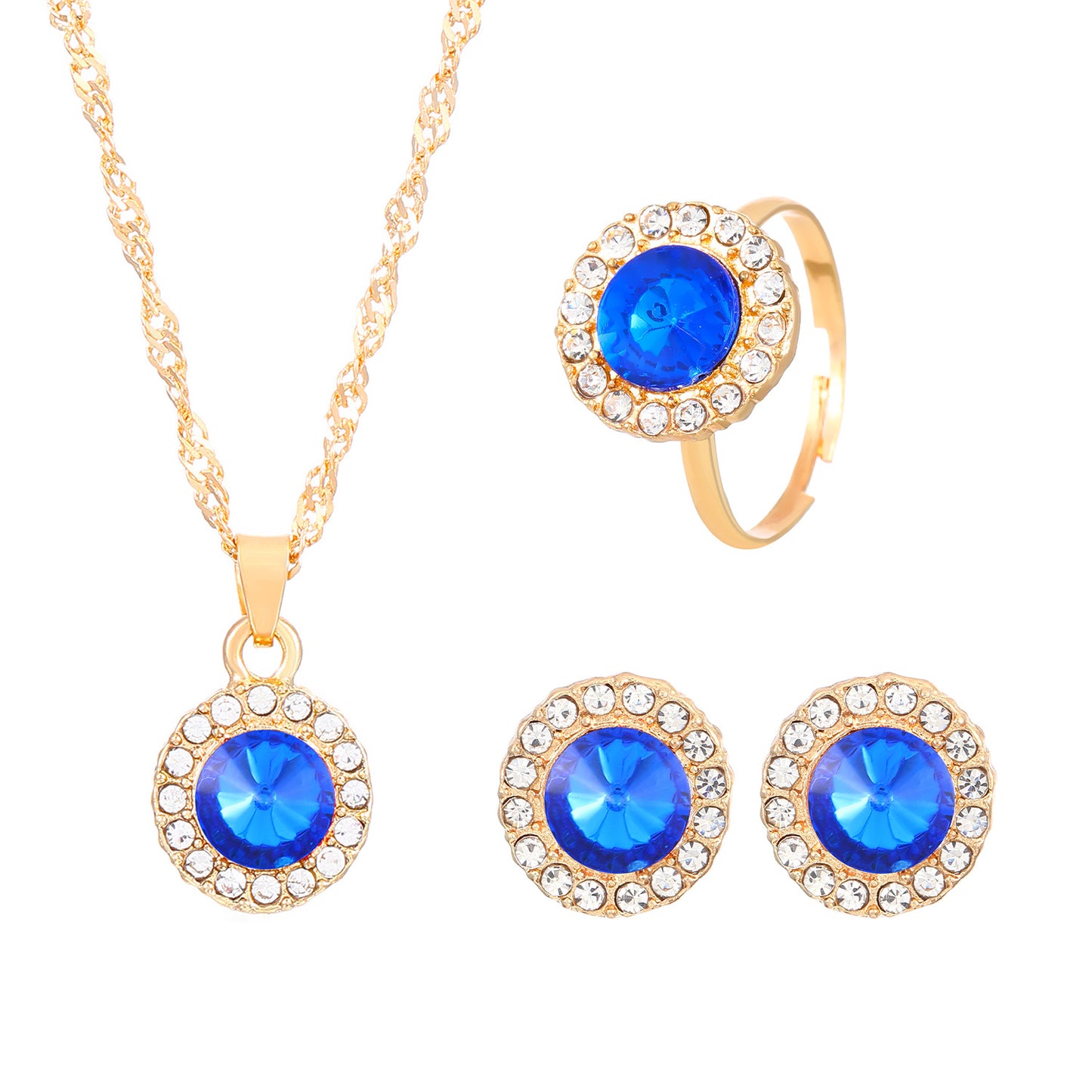 Water Drop Personality Fashion Color Rhinestone Rings