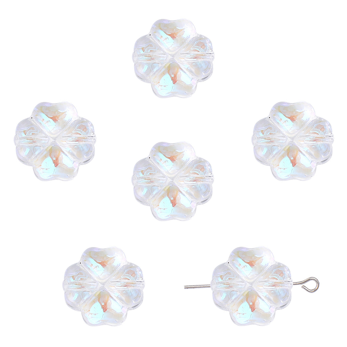 Beautiful Clover Flat Beads Scattered Handmade Jewelry Accessories