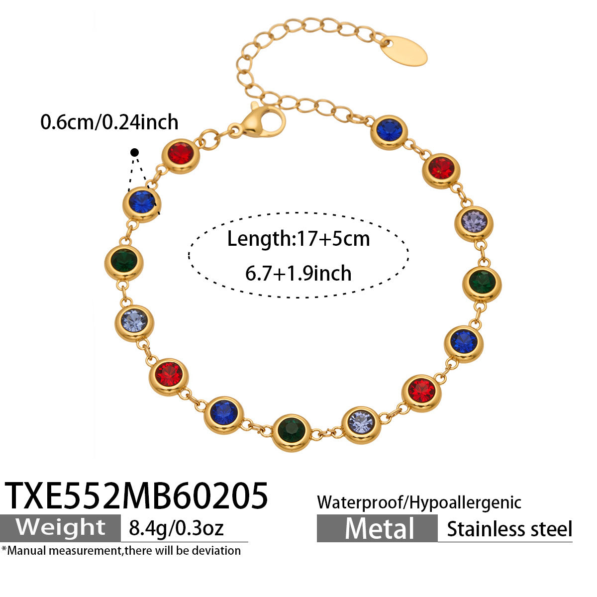 Stainless Steel Full Rhinestone Zircon Fashion Personalized Graceful Wild Light Jewelry Set