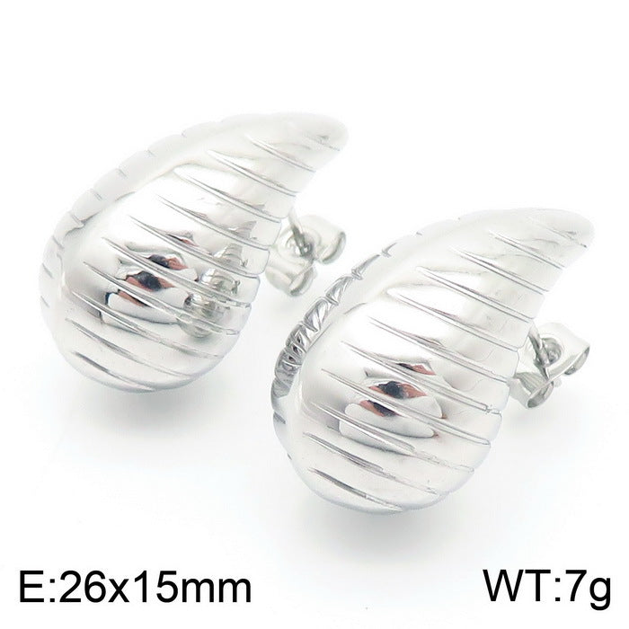 Design Chubby Water Drop Fashion Stainless Earrings