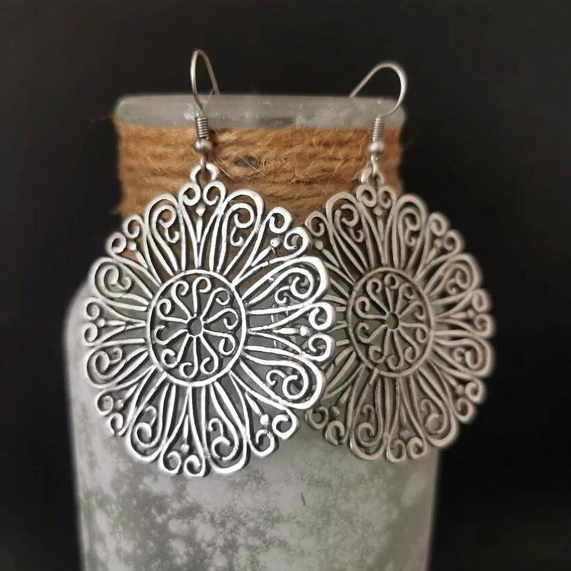 Gypsy Spiral Design Ear Vintage Geometric Earrings