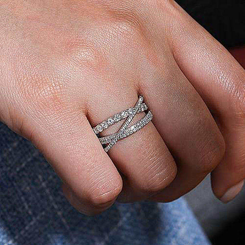 Crisscross Spiral Advanced Sense Temperament Design Ring