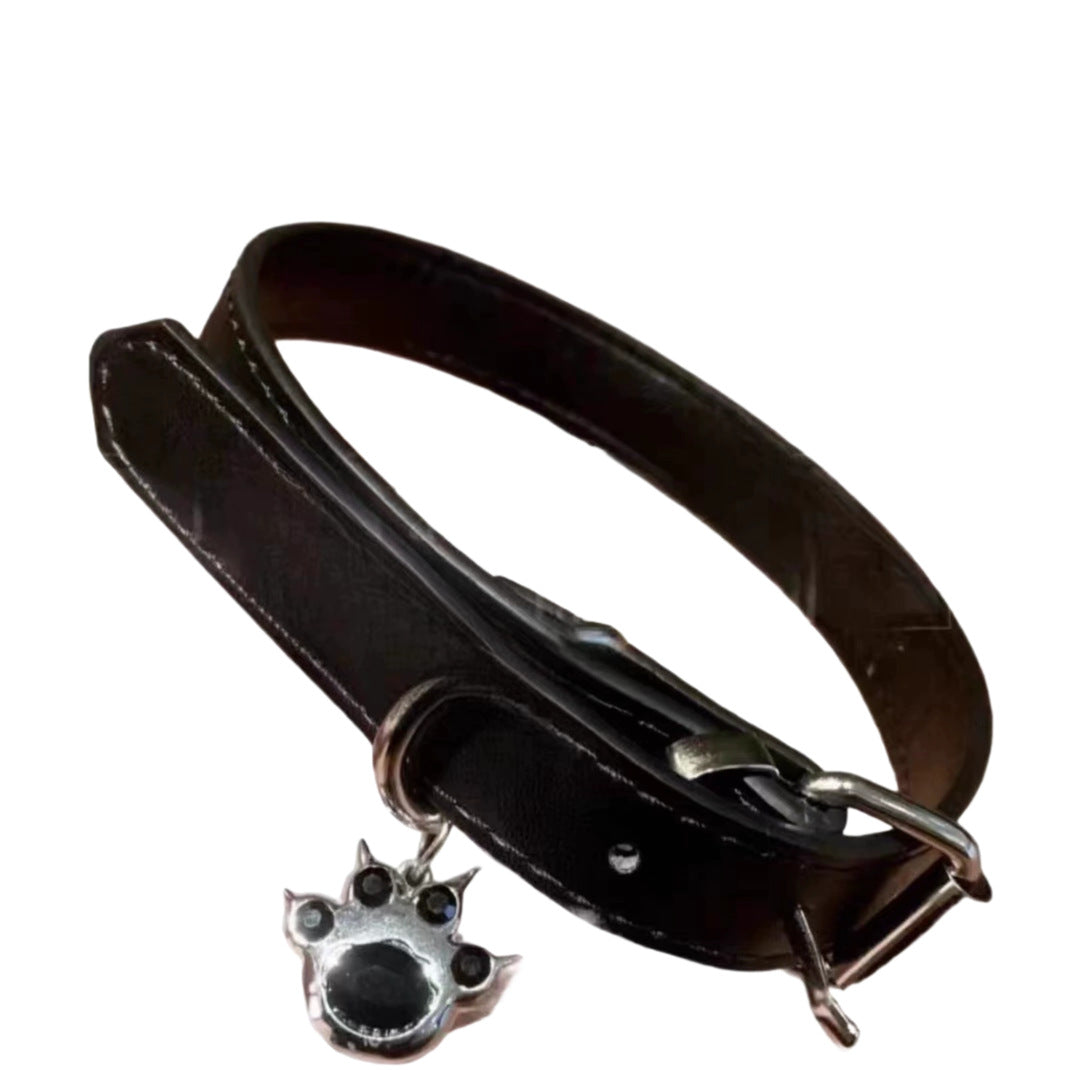 Women's Black Leather Little Bell Shape Short Niche Neck Necklaces
