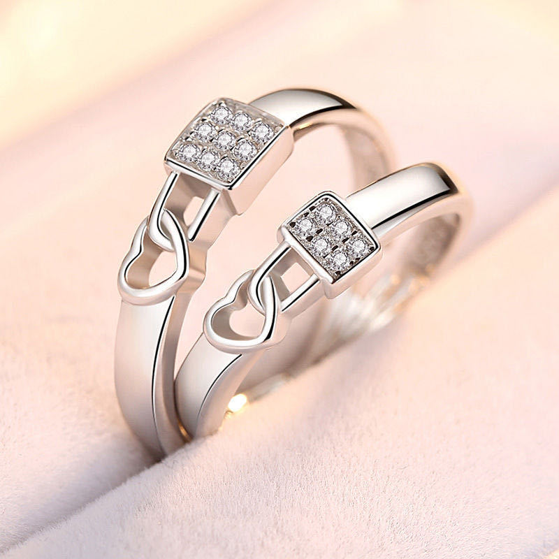 Women's & Men's Couple Simulation Diamond Opening Zircon Classic Rings