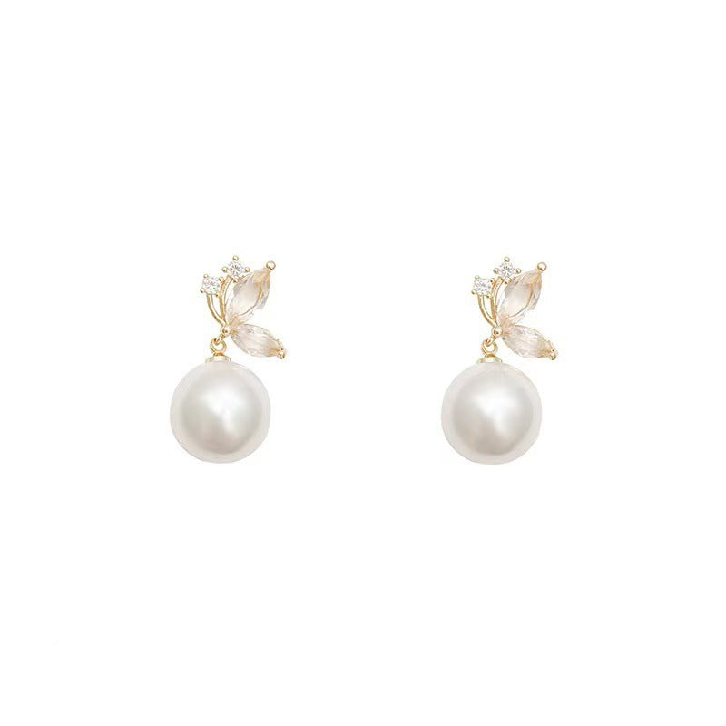 Women's Needle French Pearl Butterfly High Sense Design Rings