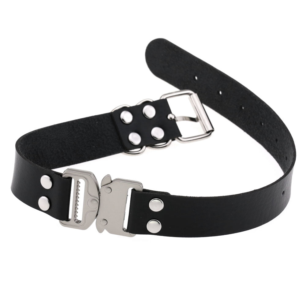 Simple Release Buckle Clavicle Creative Classic Pin Leather Collar