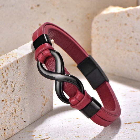 Leather Fashion Trend Words Infinite Symbol Bracelets