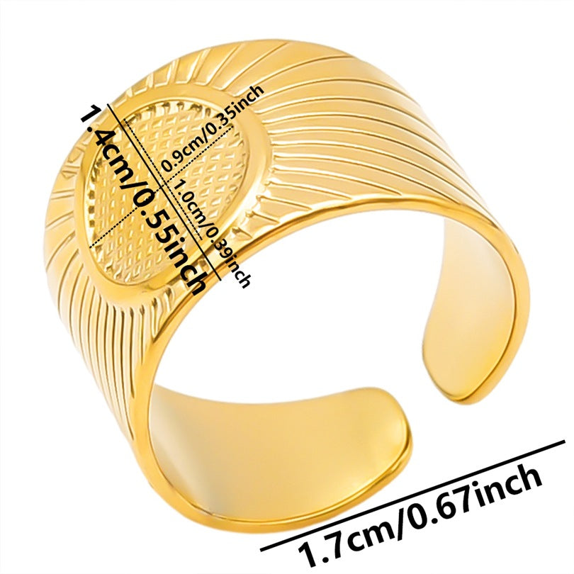 Women's & Men's Stainless Steel Titanium Geometric Oval Base Support Cold Rings