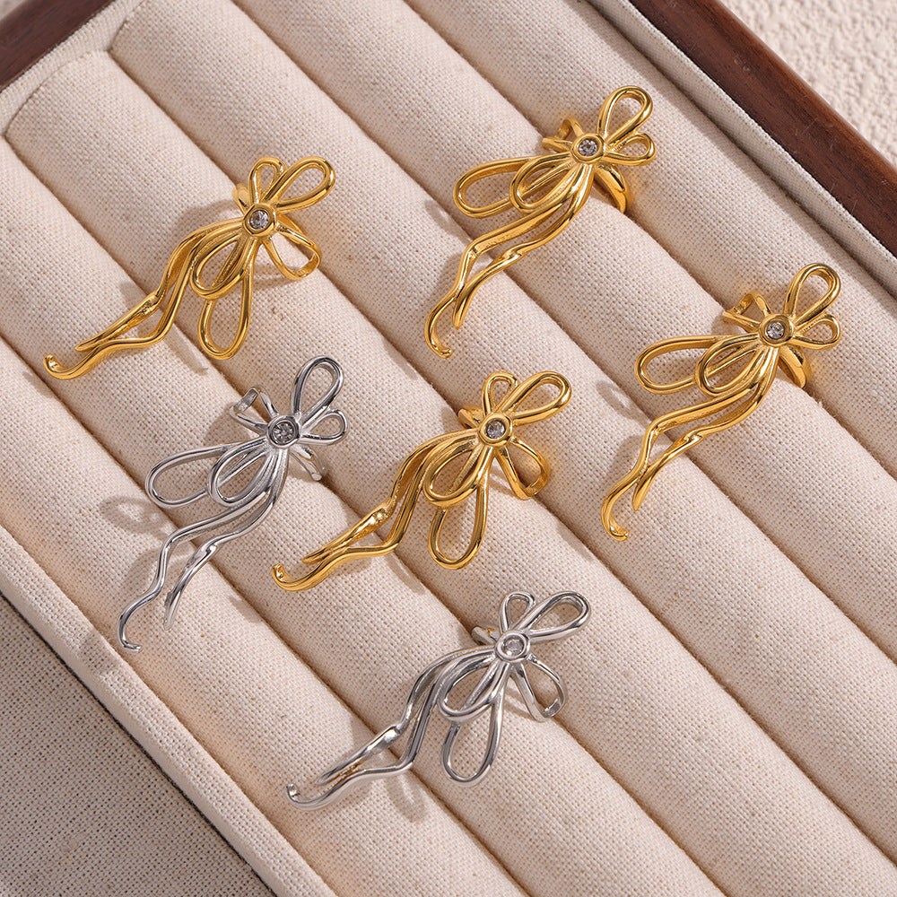 Women's For Without Piercing Creative Bowknot Design Rings