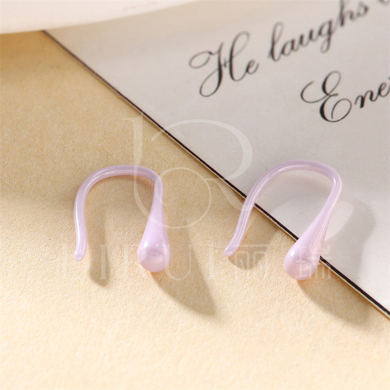 U-shaped Pure Simple Colorful Ceramic Niche Ear Hook