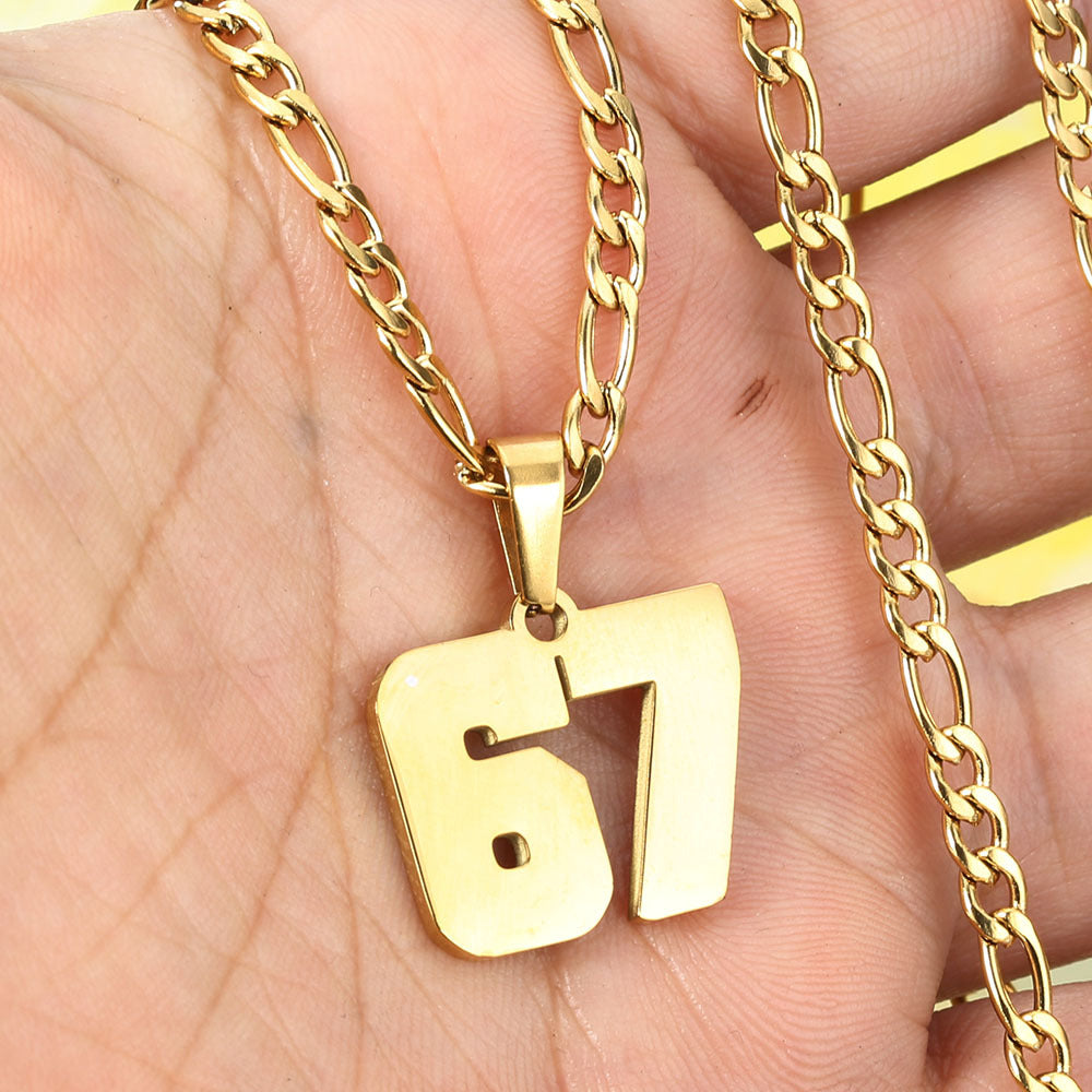 Fashion Stainless Steel Digital Hip Hop Personalized Titanium Necklace