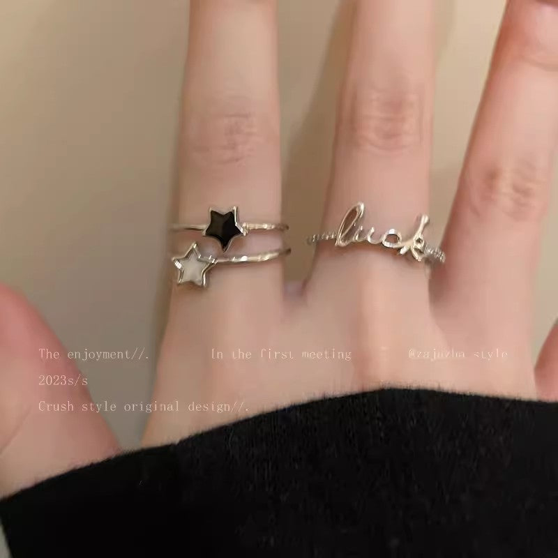 Style Pearl Zircon Butterfly Female Niche High-grade Rings
