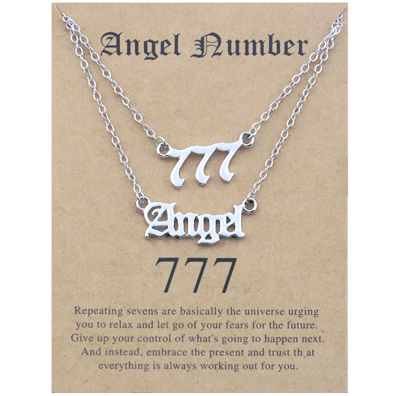 Angel Lucky Number Suit Clavicle Chain Necklaces