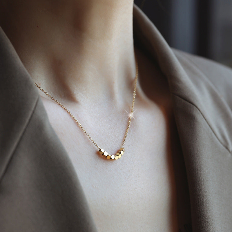 Women's From Every Direction Small Square Gold Titanium Steel Necklace
