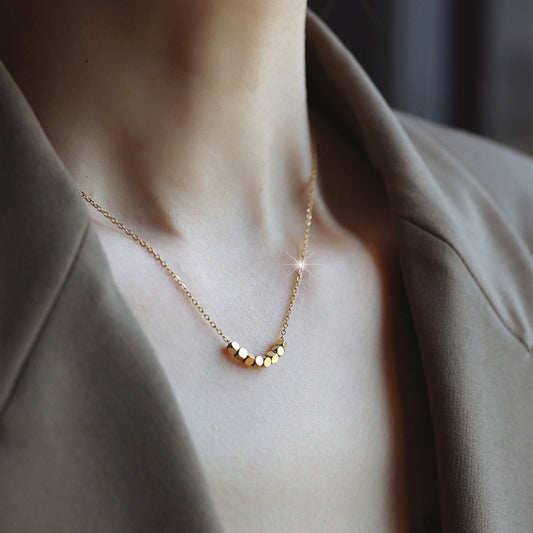 Women's From Every Direction Small Square Gold Titanium Steel Necklace