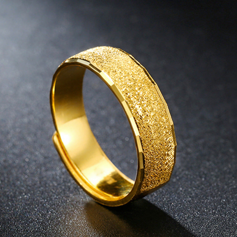 Men's Female Personality Fashion High-grade Sand Surface Carven Design Domineering Switchable Rings