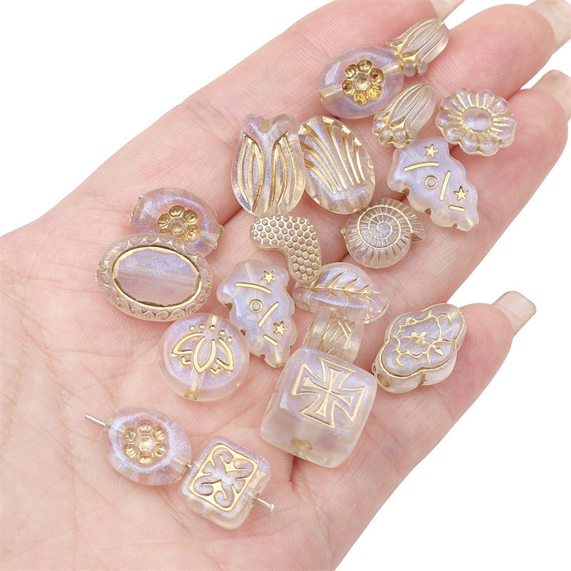 Acrylic Transparent Vintage Frosted Gold Scattered Beads Jewelry Accessories