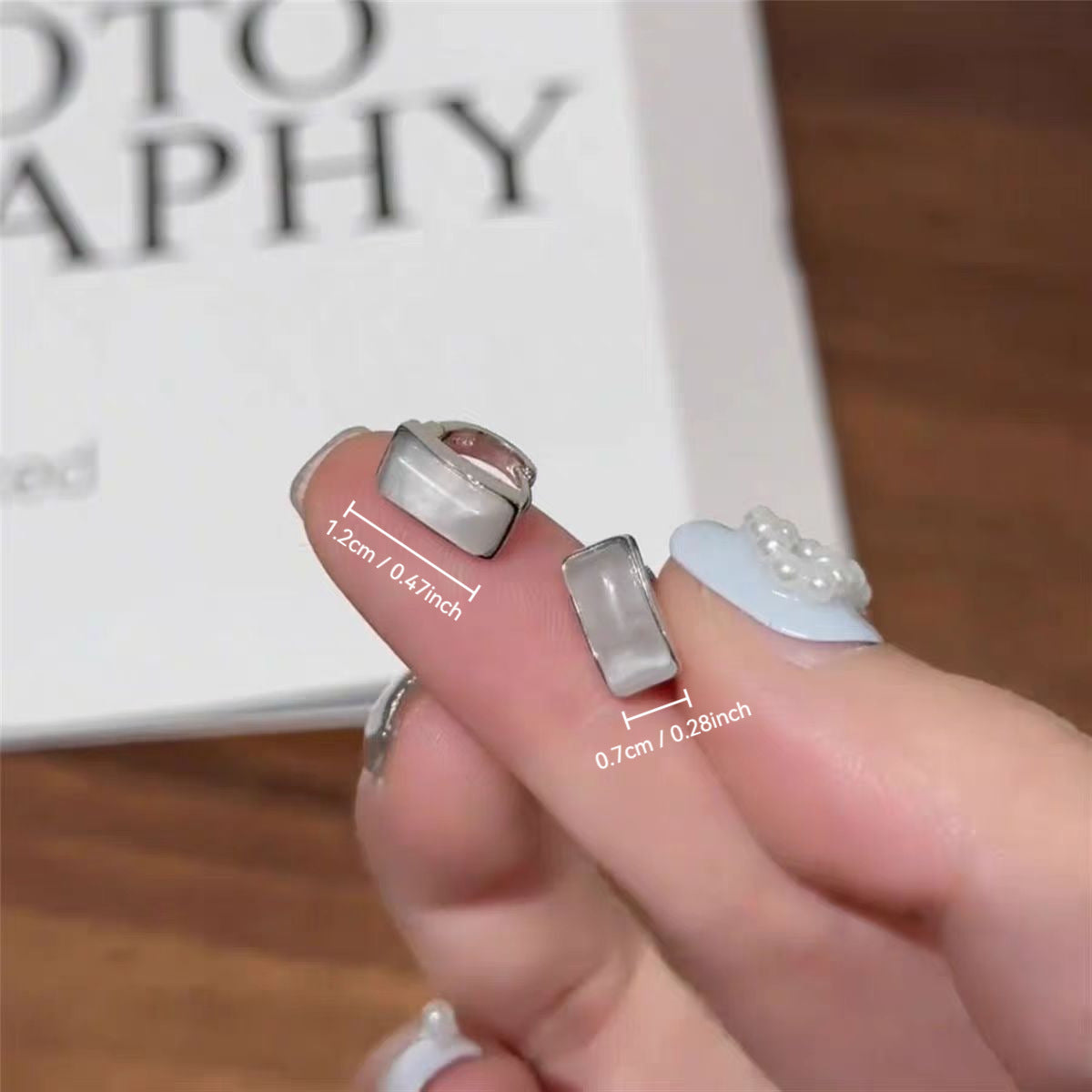 Women's Small Square Ear Clip Fresh Cold Style High-grade For Refined Rings