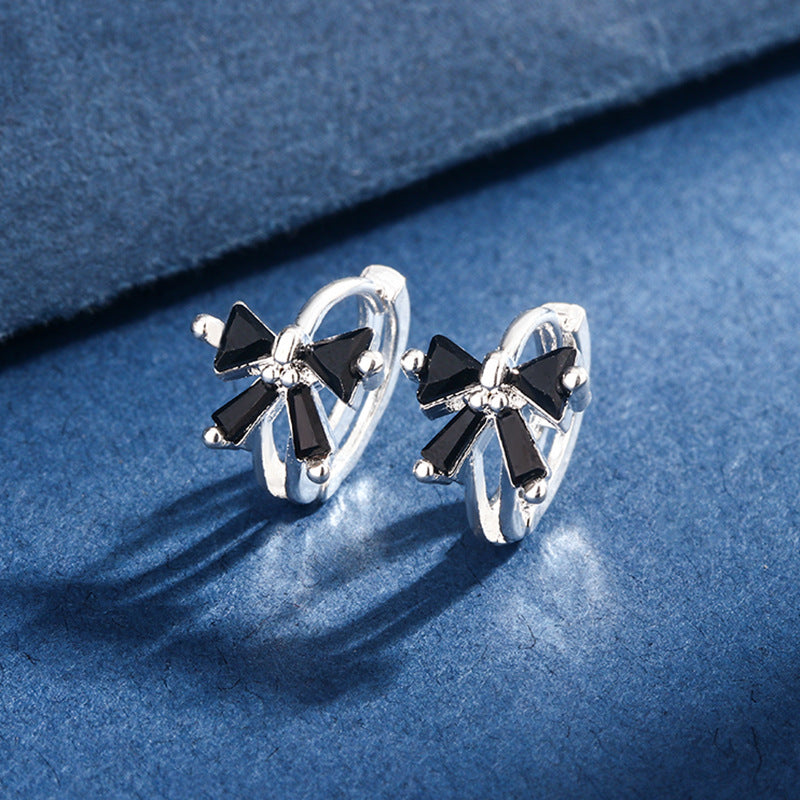 Black Diamond Bow Female Fashion Sweet Earrings