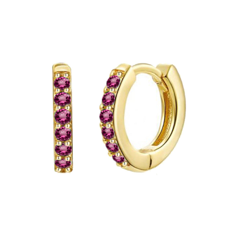 Women's Clip Simple Inlaid Zircon Personality Geometric Earrings