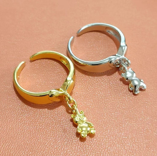 Simple Sweet Loving Heart Bear Opening Rings