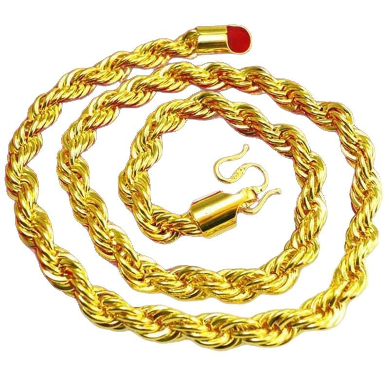 Men's Gold Cloth Pattern Dragon No Color Fading Necklace