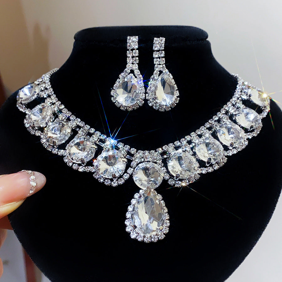 Shining Water Drop Bridal Wedding Dress Necklaces