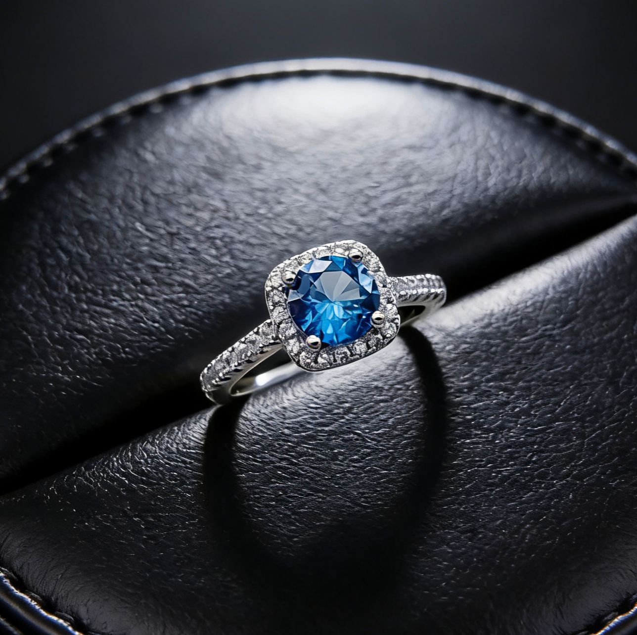 Karat Red Sapphire Princess Square Bag Full Diamond Ring