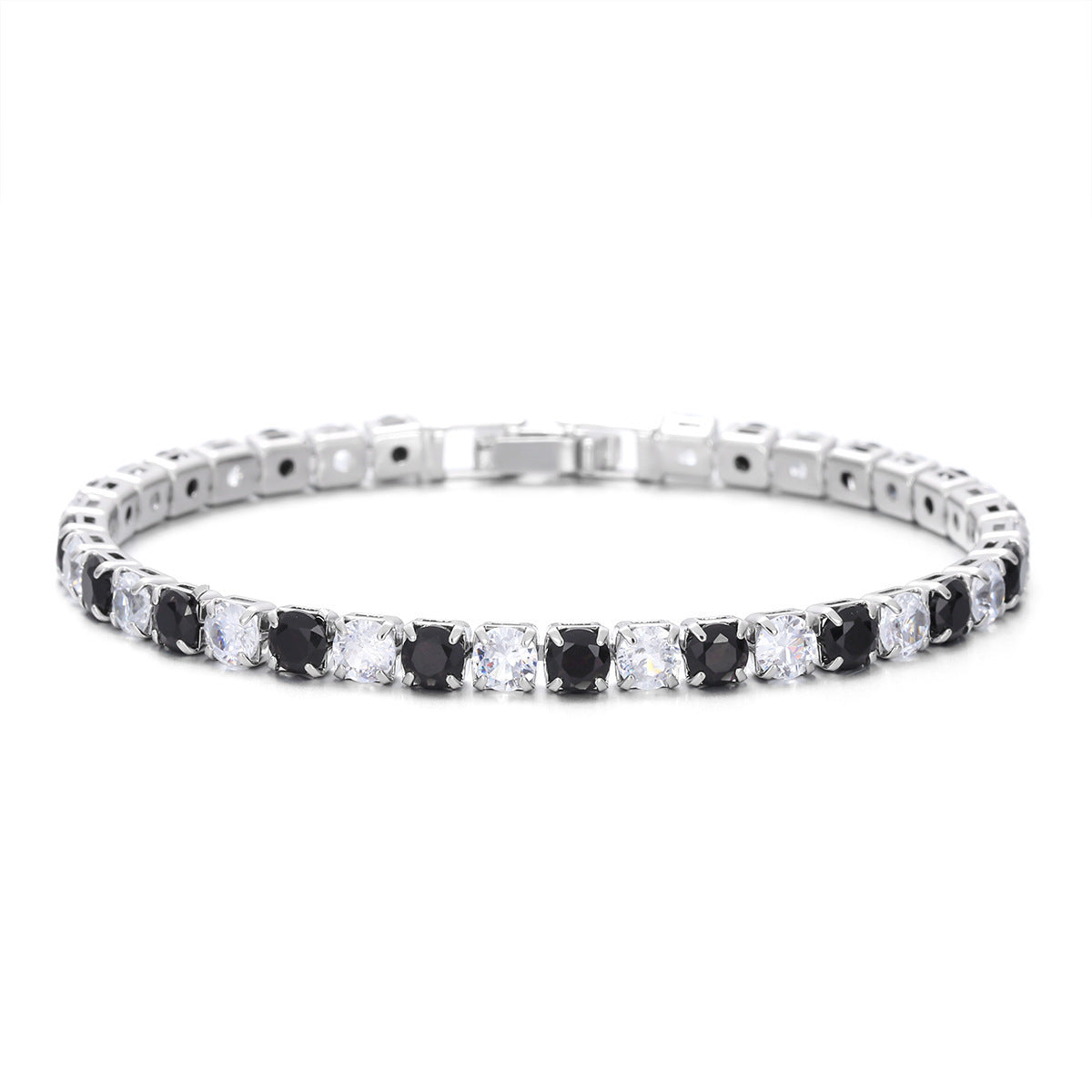 Zircon Single Row Full Diamond Adjustable Draw Tennis Fashion Bracelet