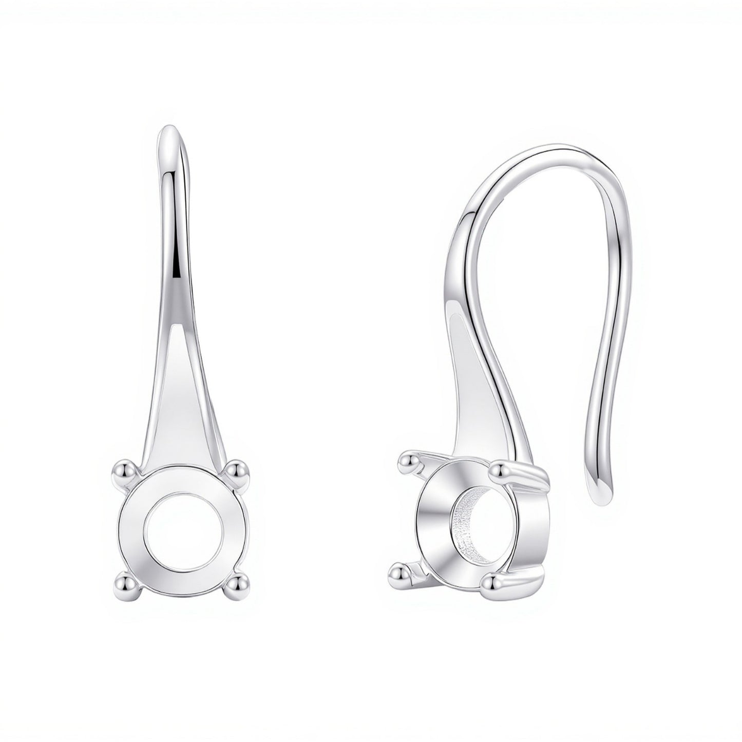 Entire Sterling Sier Minimalist Air Rhinestone Earrings