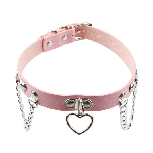 Wang Punk Chain Love Heart Fashion Street Shooting Collar
