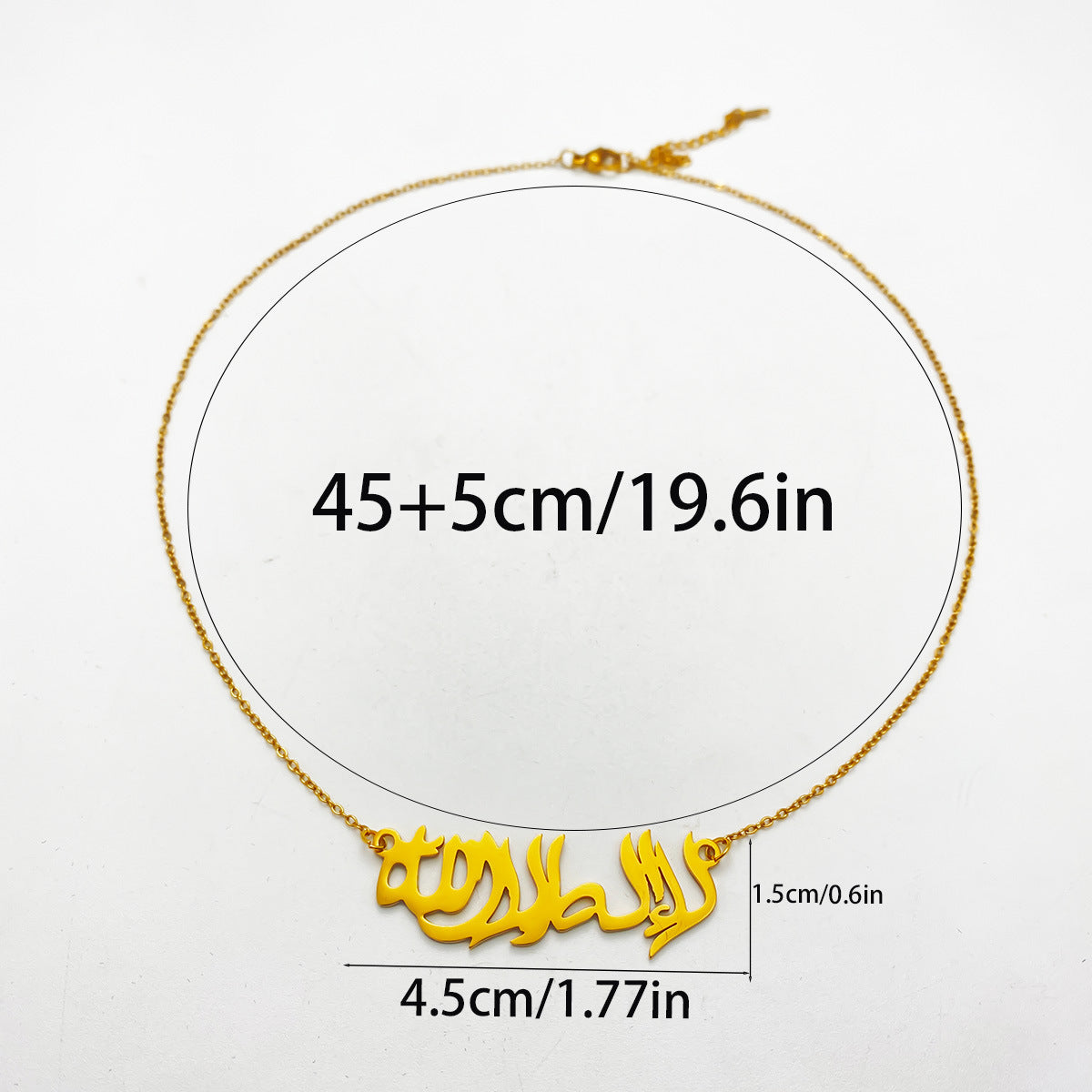 Women's Gold Arabic Text Clavicle Chain Simple Necklaces