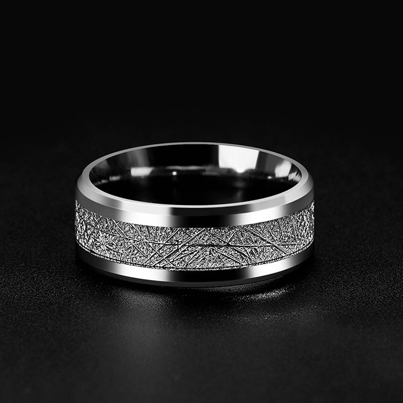 Men's Trend Titanium Steel Fog Pattern Epoxy Rings