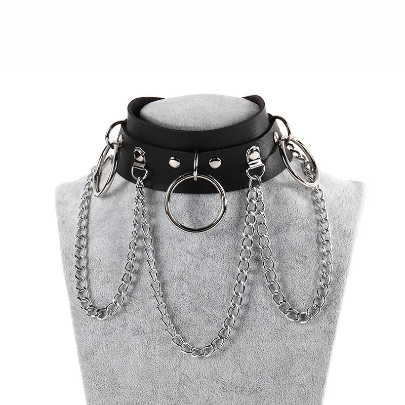 Shooting Nightclub Round Chain Clavicle Bandana Exaggerated Collar