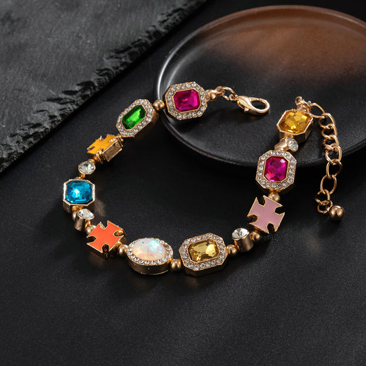 Men's Diamond Cross Personality High Sense Fashion Bracelet