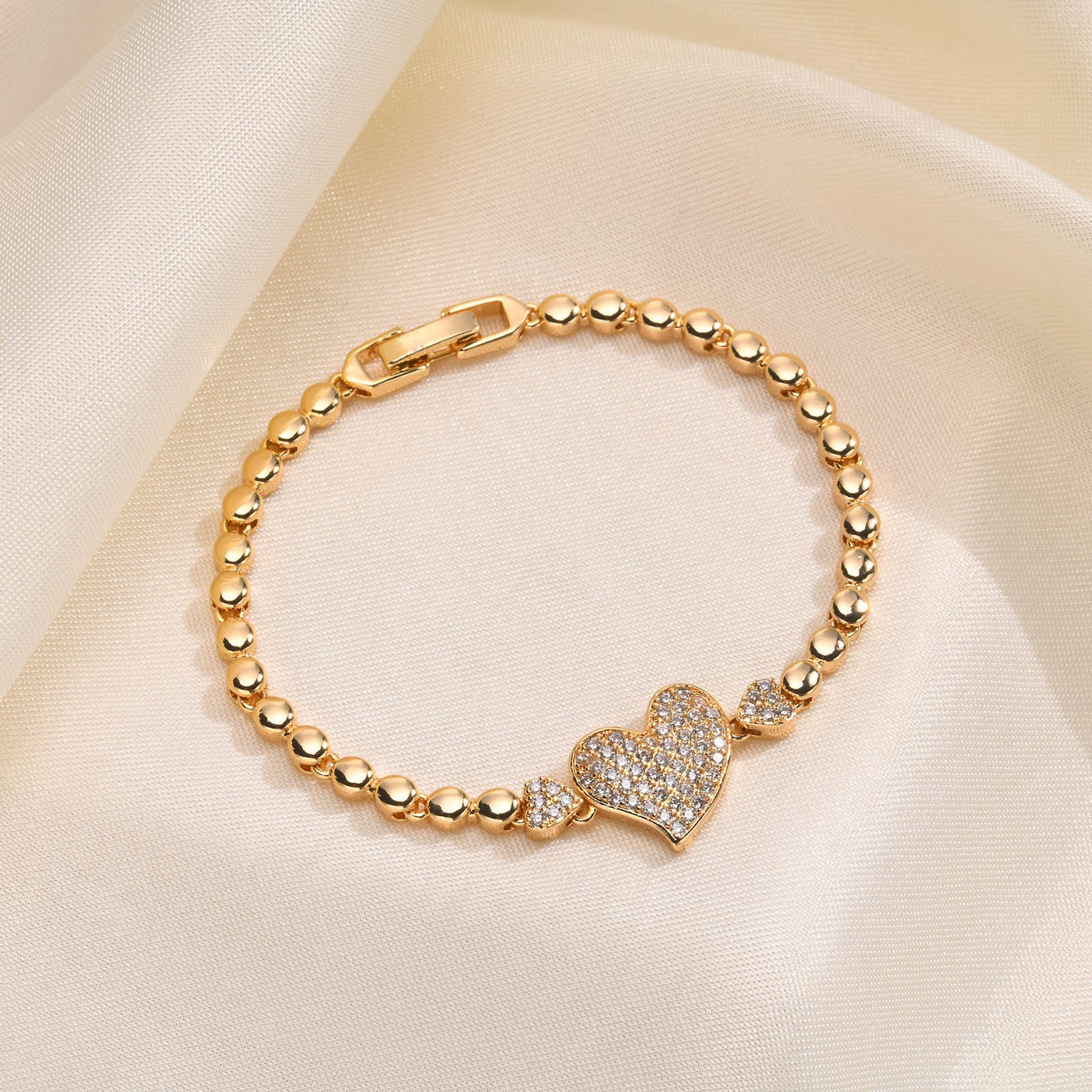 Women's Diamond Copper Square Zircon Golden Snake Bracelets