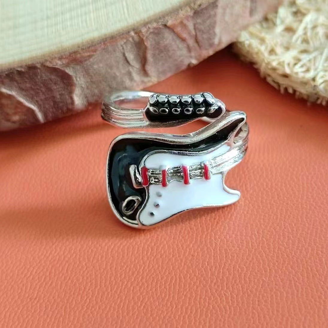 Artistic Fashion Personalized Oil Dripping Guitar Ring