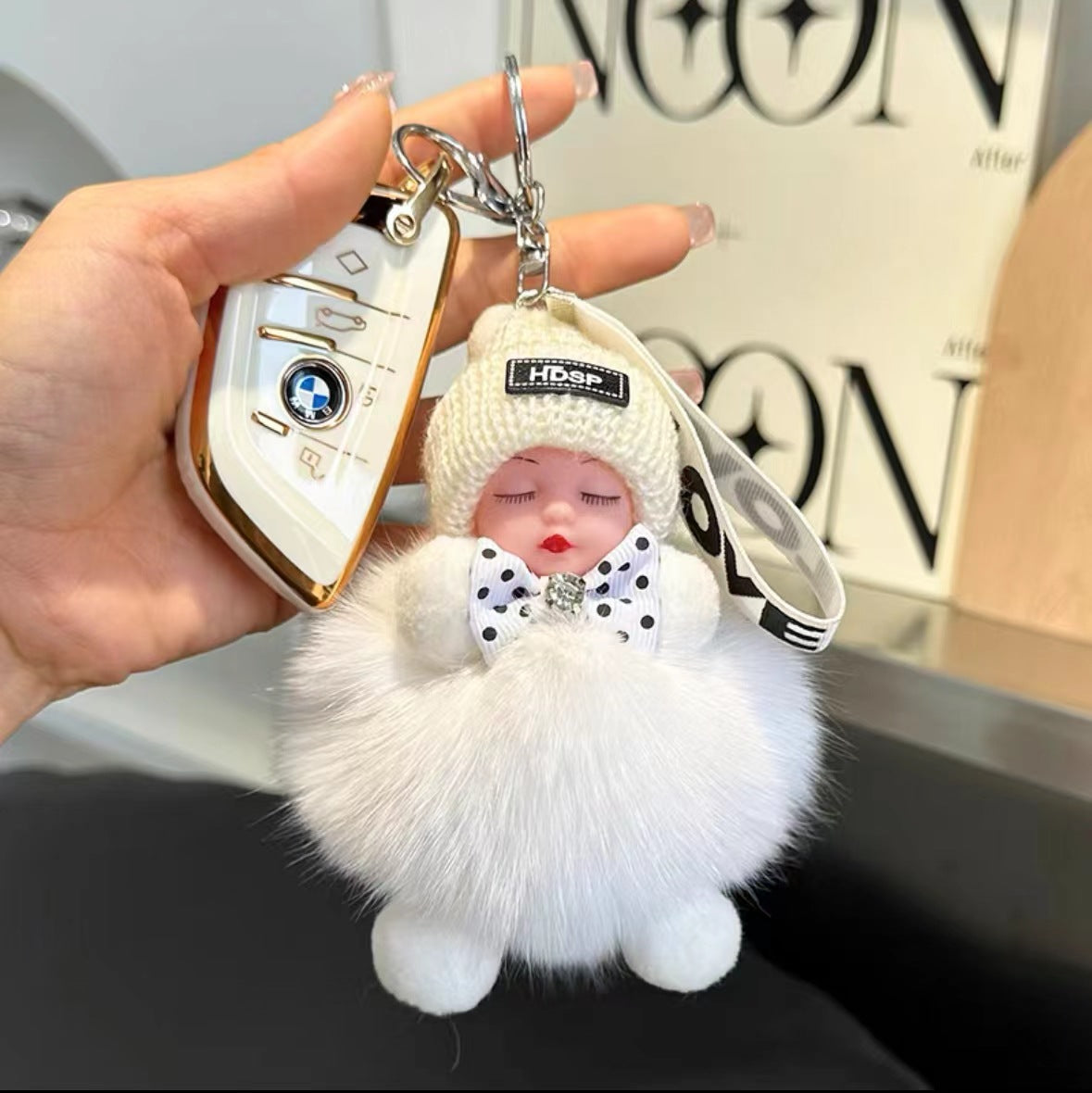 Fox Fur Doll Car Key Decoration Rings